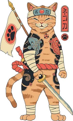 Neko Shogun - neko, katze, cat, Shogun, japan